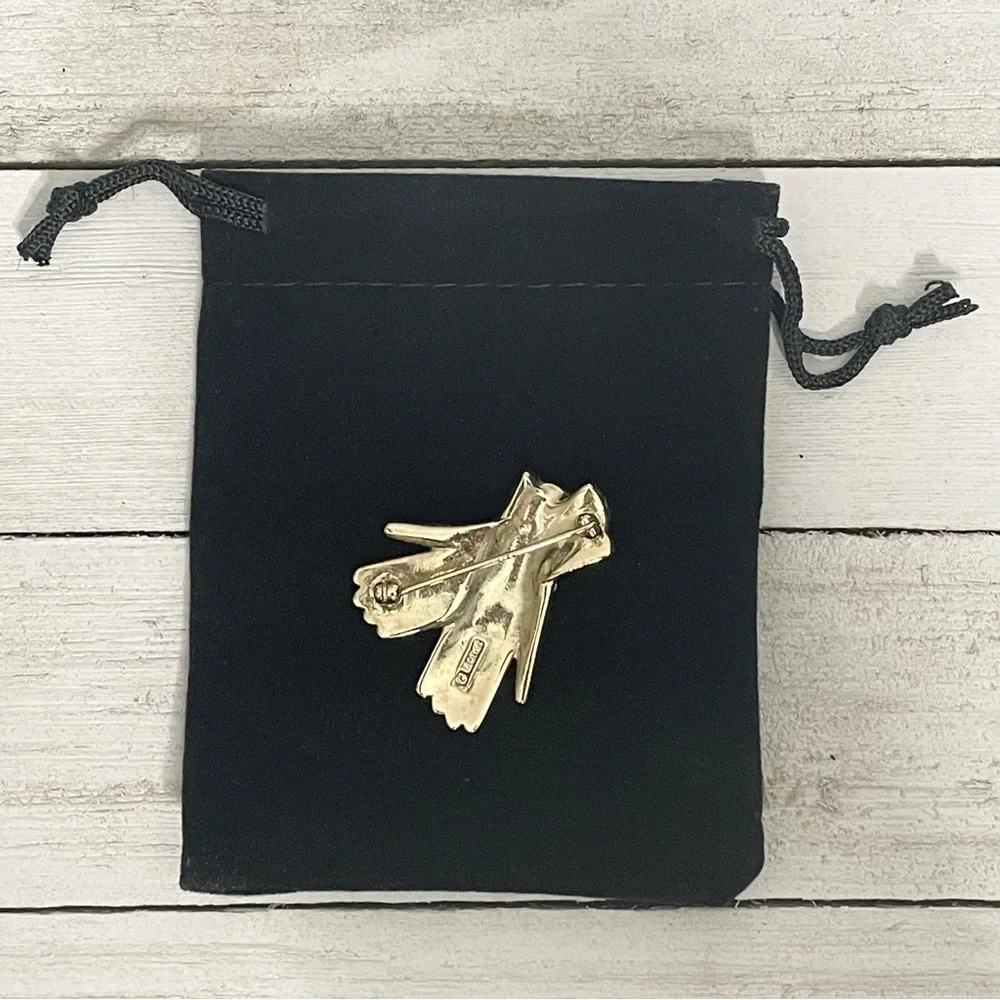 MONET Vintage Crystal Gloves Brooch Pin